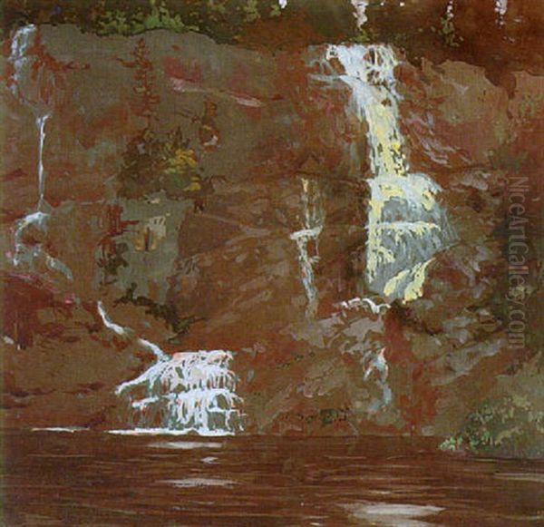 Bridal Falls Canyon, Algoma Oil Painting by Francis Hans Johnston