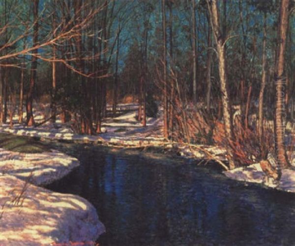 Spring Laughs At Winter Oil Painting by Francis Hans Johnston