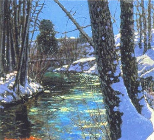 Early Snow Oil Painting by Francis Hans Johnston