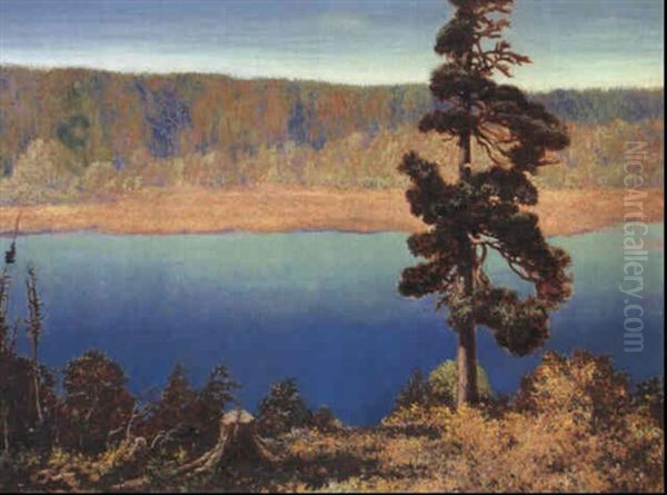 Northern Lake Oil Painting by Francis Hans Johnston