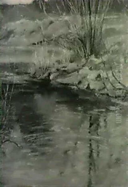 A River In Spring Oil Painting by Francis Hans Johnston