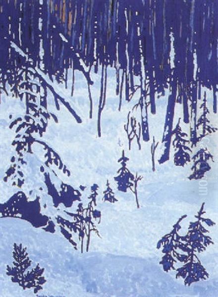 Winter Woods Oil Painting by Francis Hans Johnston