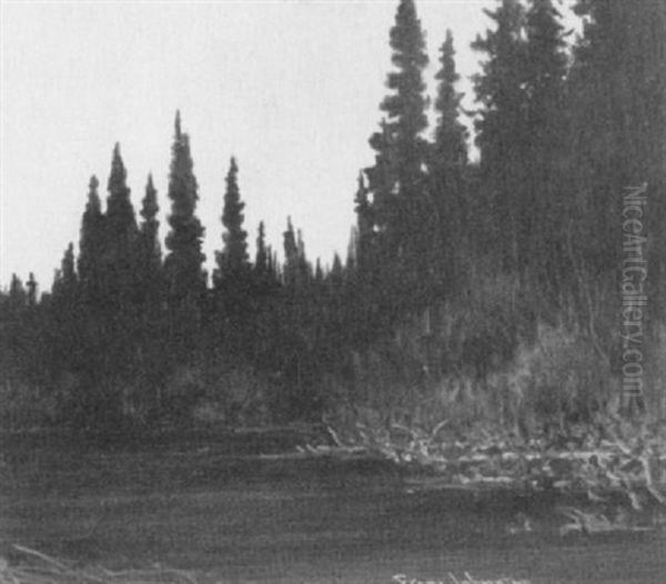 Moose Country Oil Painting by Francis Hans Johnston