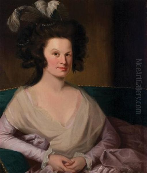 Portrait Of Mrs. Nathaniel Gardner (mary Ann Lewis) Oil Painting by John Johnston