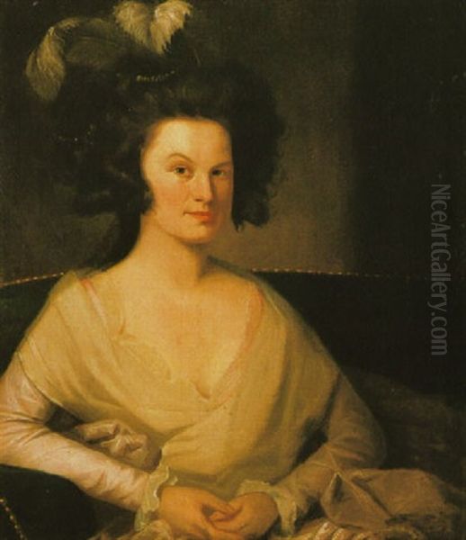 Portrait Of Mrs. Nathaniel Gardner Oil Painting by John Johnston