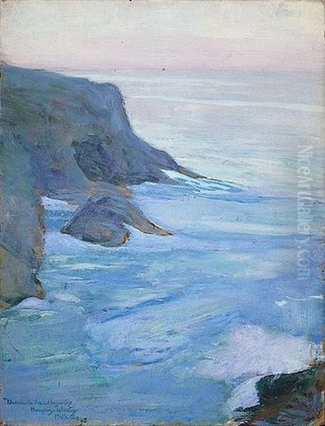 Vue De Belle-ile Oil Painting by John Humphreys Johnston