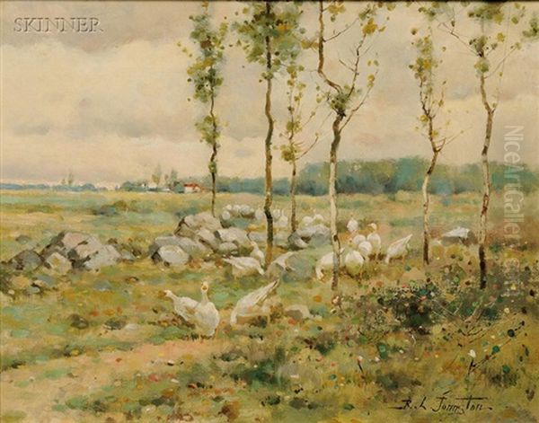 Landscape With Geese by Reuben Le Grande Johnston