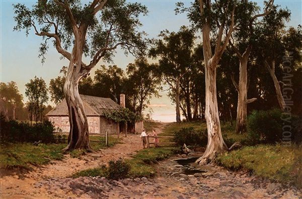 At Burnside Near Adelaide, S.a., 1878 Oil Painting by Henry James Johnstone