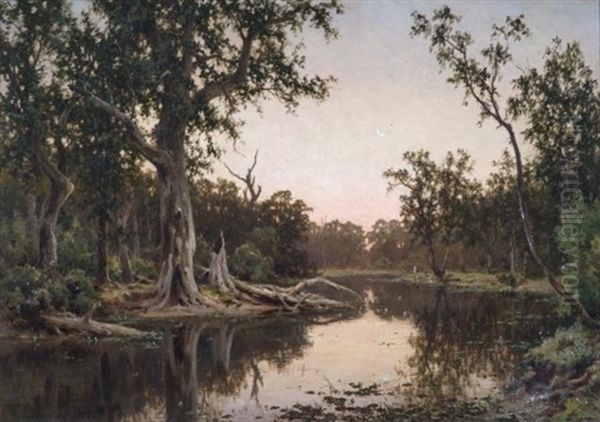 Near Gundagai Nsw 1885 Oil Painting by Henry James Johnstone