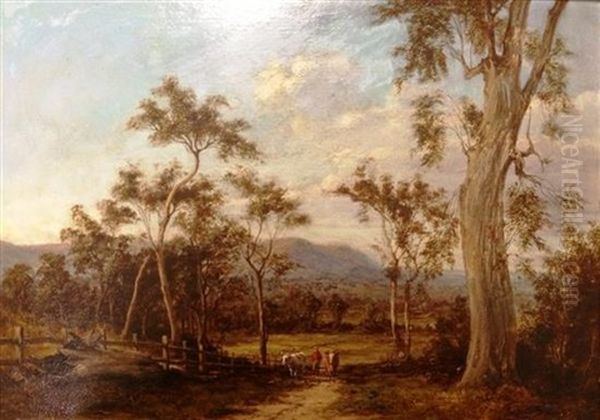 At Lilydale - Dandenong Ranges Oil Painting by Henry James Johnstone