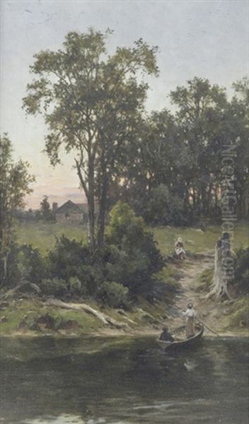 On The Upper Yarra River Oil Painting by Henry James Johnstone