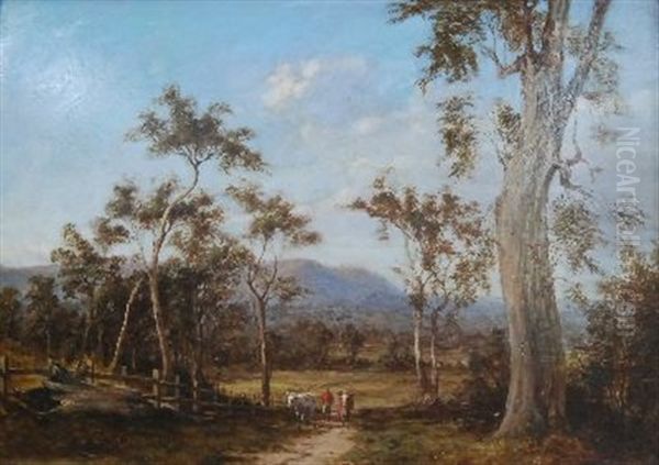 At Lilydale - Dandenong Ranges Oil Painting by Henry James Johnstone