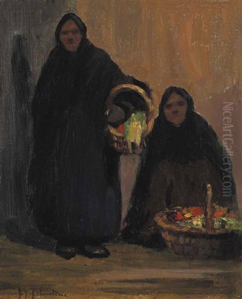 Indian Trinket Sellers Oil Painting by John Young Johnstone