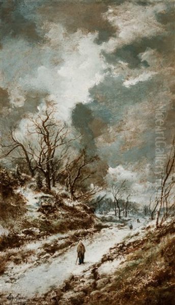 L' Hiver Oil Painting by Dominique-Adolphe Grenet de Joigny