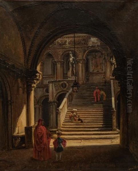 Venise, Le Grand Escalier Du Palais Des Doges by Antoine-Victor-Edmond Joinville