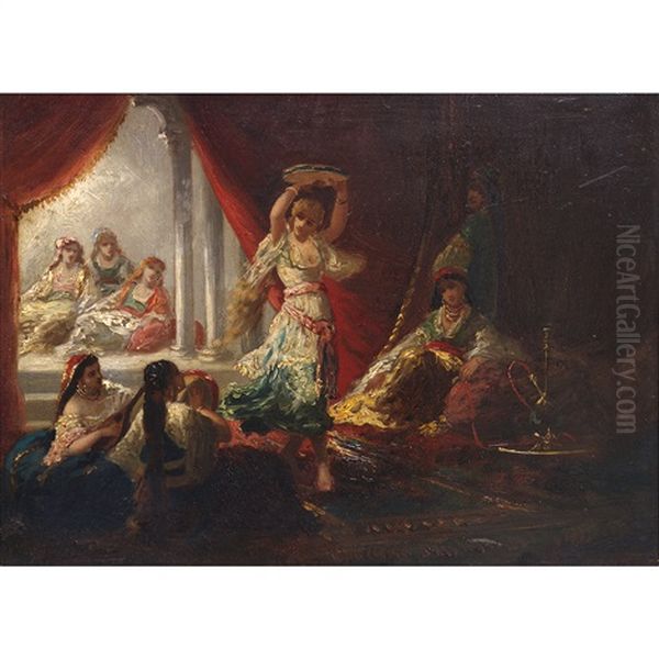 Danse Au Harem Oil Painting by Antoine-Victor-Edmond Joinville