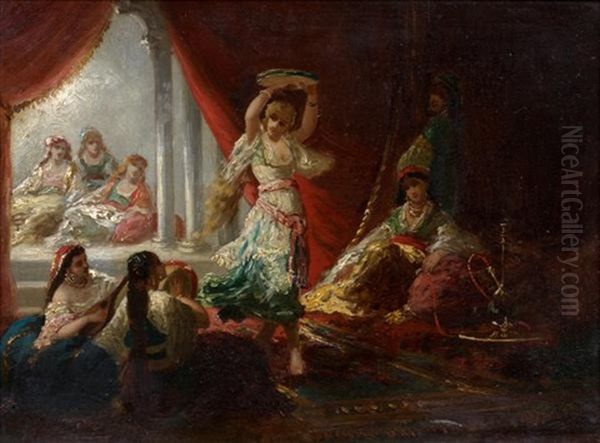 Danse Au Harem Oil Painting by Antoine-Victor-Edmond Joinville