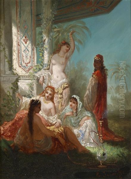 Des Sultans Lieblingsfrauen Oil Painting by Antoine-Victor-Edmond Joinville