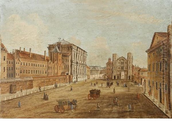 View Of Whitehall, With The Banqueting House And The Holbein Gate Oil Painting by Antonio Joli