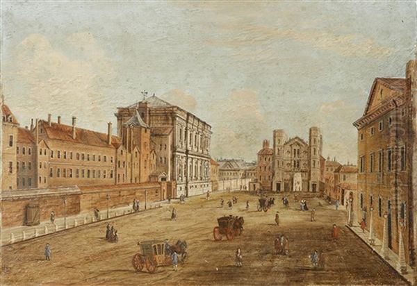 View Of Whitehall, With The Banqueting House And The Holbein Gate Oil Painting by Antonio Joli