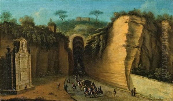 Crypta Neapolitana Mit Hofequipage (la Grotta Di Pozzuoli) by Antonio Joli