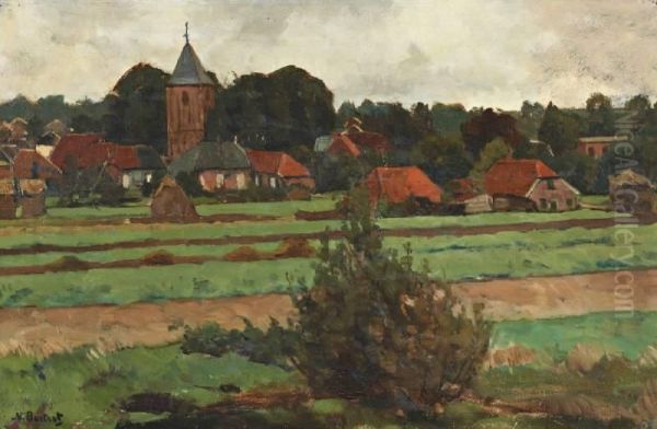 Dorpsgezicht, Mogelijk Loenen Oil Painting by Nicolaas Bastert