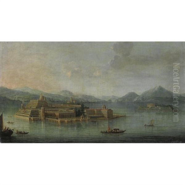 Veduta Dell'isola Bella, Lago Maggiore Oil Painting by Antonio Joli