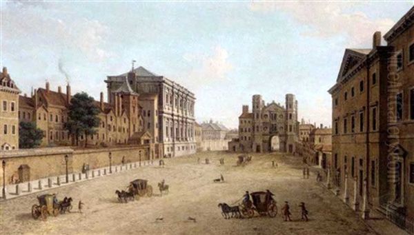 A View Of Whitehall With The Banqueting House And The Holbein Gate Oil Painting by Antonio Joli