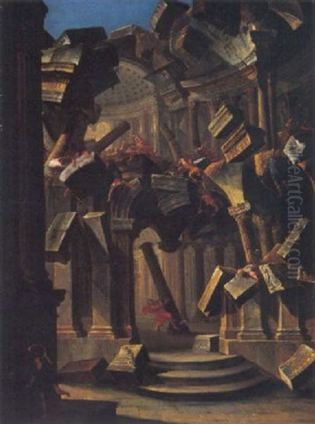 Sansone Abbatte El Tempio Dei Filistei Oil Painting by Antonio Joli