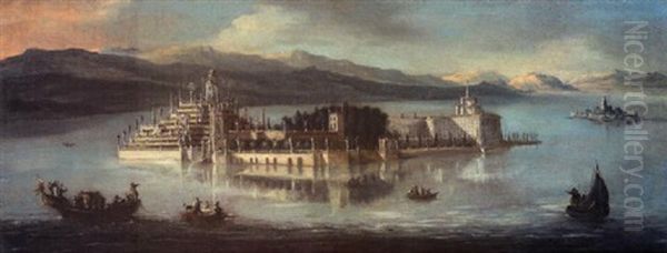 Vue D'isola Bella Sur Le Lac Majeur Oil Painting by Antonio Joli