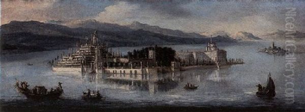 Vue D'isola Bella Oil Painting by Antonio Joli