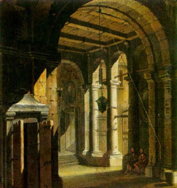 A Prison Loggia Oil Painting by Antonio Joli