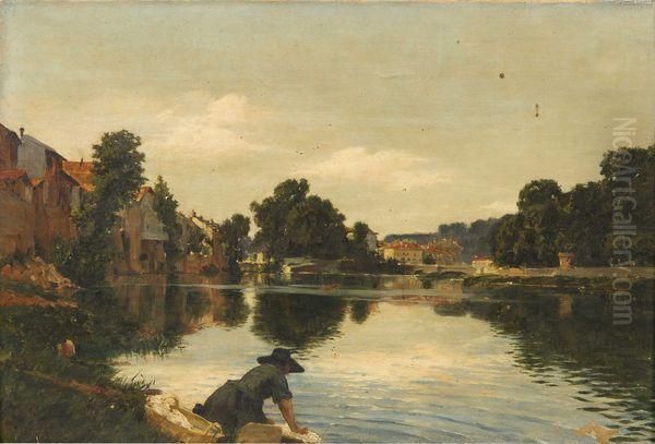 Bords De Marne Oil Painting by Jean, Dit Tancrede Bastet