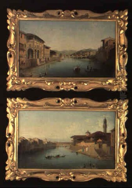 The Ponte Vecchio, Florence Oil Painting by Antonio Joli