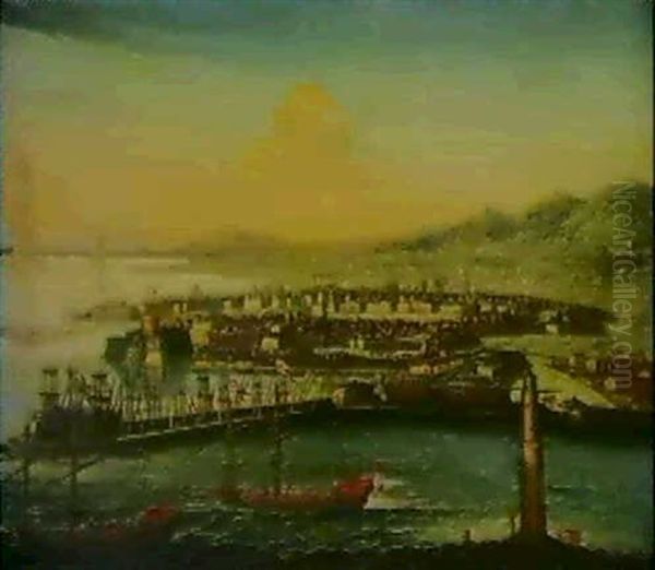 Le Port De La Valette A Malte Oil Painting by Antonio Joli