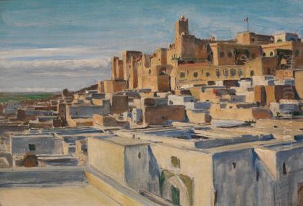 Vue De Sousse Oil Painting by Jean, Dit Tancrede Bastet