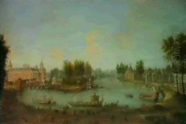 Dos Vistas De Aranjuez Oil Painting by Antonio Joli