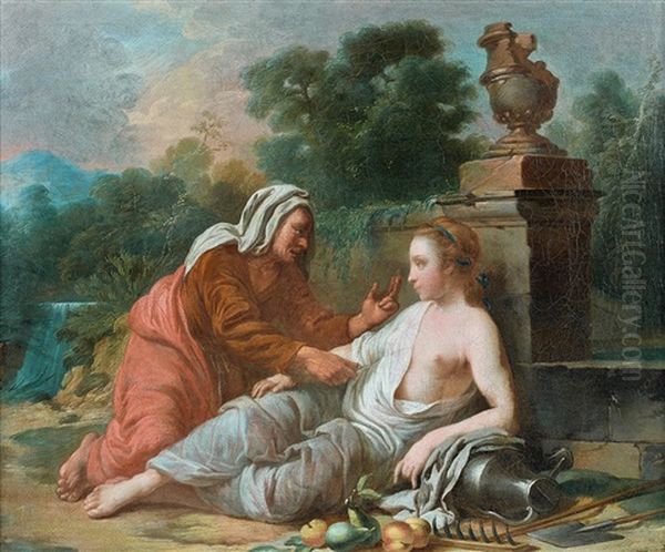 Vertumne Et Pomone Oil Painting by Nicolas-Rene Jollain the Younger