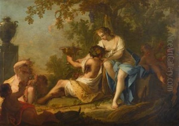 Bacchus And Ariadne Oil Painting by Nicolas-Rene Jollain the Younger