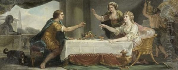 Le Repas De Marc-antoine Et Cleopatre Oil Painting by Nicolas-Rene Jollain the Younger