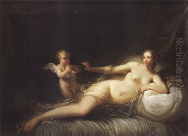 Venus Et Cupidon Oil Painting by Nicolas-Rene Jollain the Younger