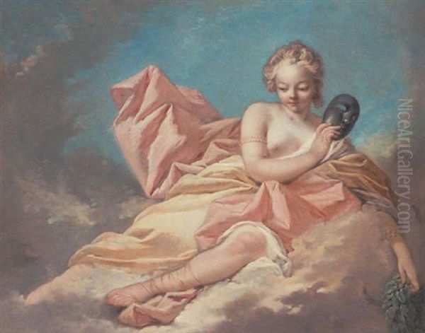 The Muse Melopomene Oil Painting by Nicolas-Rene Jollain the Younger