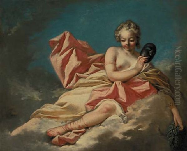 The Muse Melpomene Oil Painting by Nicolas-Rene Jollain the Younger