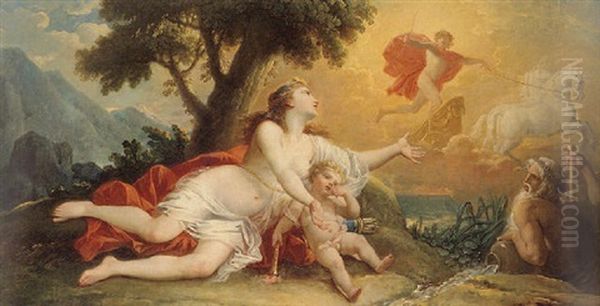 Clytie Following The Progress Of Apollo Oil Painting by Nicolas-Rene Jollain the Younger