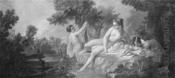 Jeunes Femmes Au Bain Oil Painting by Nicolas-Rene Jollain the Younger