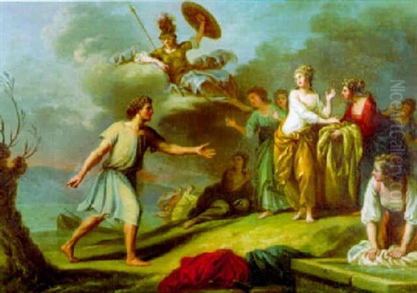 Ulysse Et Nausicae Sur L'ile De Corcyre Oil Painting by Nicolas-Rene Jollain the Younger