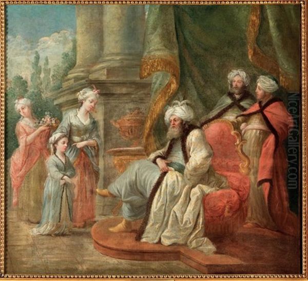 Presentation D'une Jeune Fille Au Sultan Ou La Presentation D'esther Oil Painting by Pierre Jollain