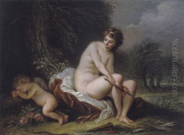 Venus Zerbricht Den Pfeil Amors Oil Painting by Pierre Jollain