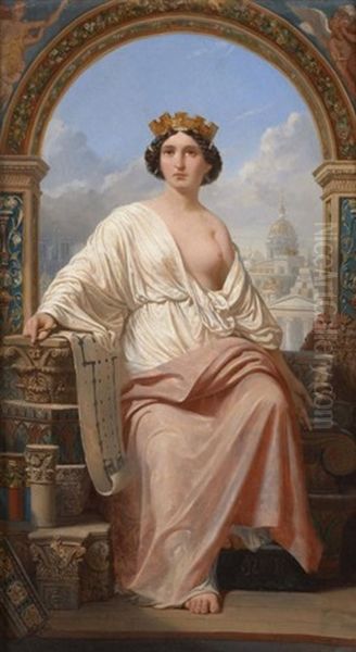 Allegorie De La Ville De Paris Oil Painting by Jules Pierre Jollivet