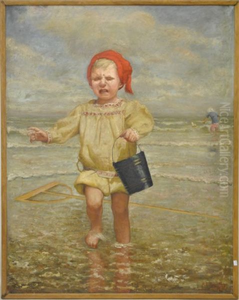 Enfant A La Mer Oil Painting by Adolphe Jomouton